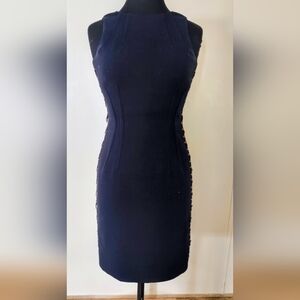 Classic Naby Blue Sleeveless Sheath Dress